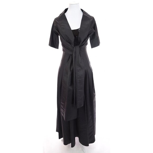 Calvin Klein Long Formal Black Sequin Pleated Ball Gown Dress Jacket Set Sz 6 - Picture 8 of 12